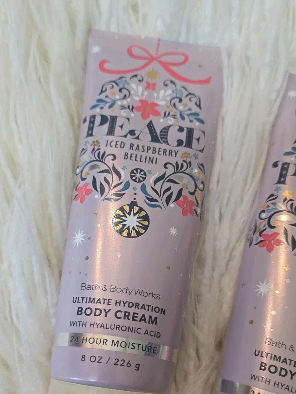 3 New Bath & Body Works Peace Iced Raspberry Bellini Body Creams. Retired Scent